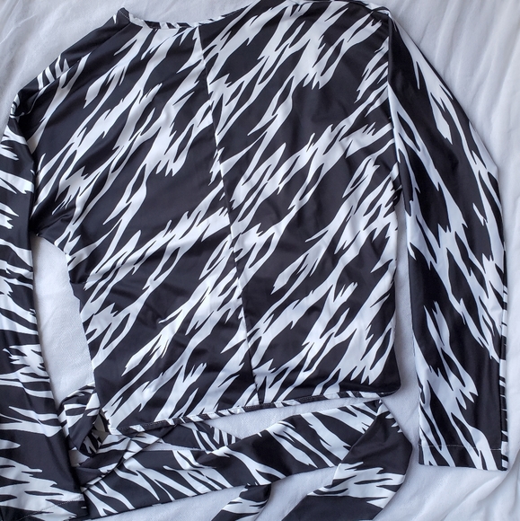 Saks Potts Zebra Print Wrap Top - Picture 4 of 7